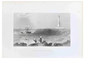William Henry Bartlett, The Light House, Aberdeen, Lithograph, 19th Century