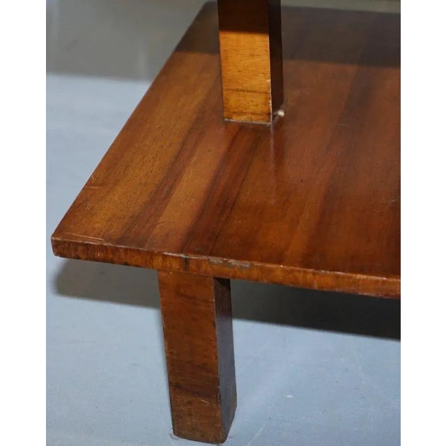 Large Art Deco Walnut Side Table with Built in Height Adjustable Light For Sale - Image 5 of 9