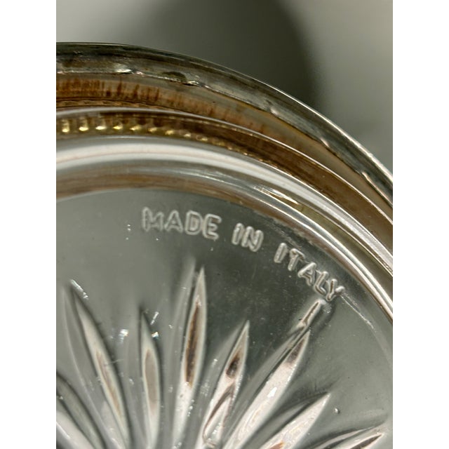 Art Deco Vintage 1960s Leonard Silver Manufacturing Silver Plate & Crystal Coasters Made in Italy - Set of 12 For Sale - Image 3 of 11