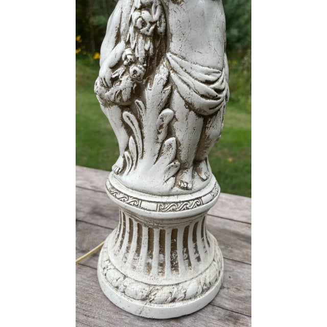 Mid 20th Century Large Vintage Ceramic Putti Cherub Lamps Set of 2 For Sale - Image 9 of 16