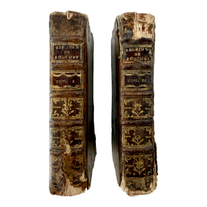 Antique 18th-Century French Apothecary Books, Paris 1739 – Original Leather (Set of 2)