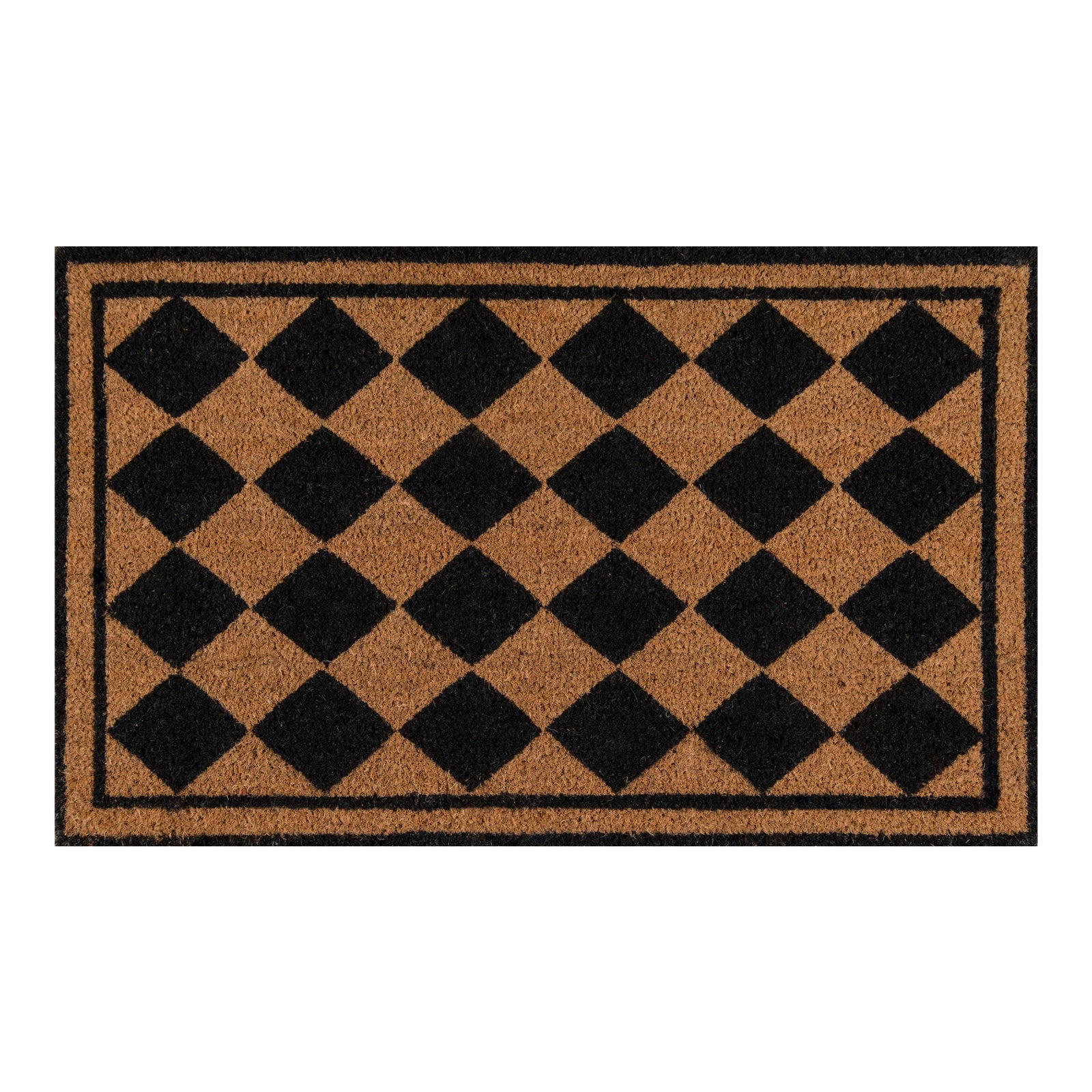 Erin Gates by Momeni Park Harlequin Black Hand Woven Natural Coir