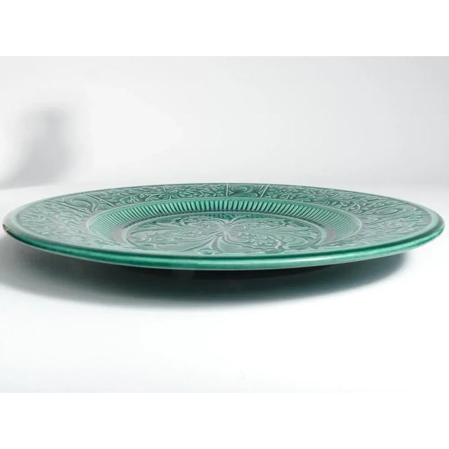 Large Scandinavian Modern Green Plate from Arol Ceramic, Norway, 1950s For Sale - Image 10 of 12
