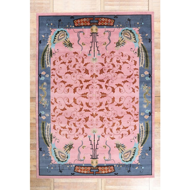 Modern Chinese Art Deco Indian Rug, 10'00 X 14'00 For Sale - Image 10 of 10