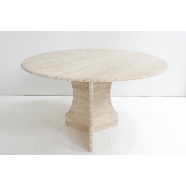 Vintage Round Travertine Dining Table, 1970s For Sale - Image 12 of 12