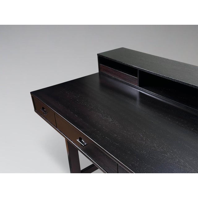 Refinished Ebonized Teak Flip Top Executive Desk Attr. Jens Quistgaard for Peter Løvig Nielsen For Sale - Image 15 of 17
