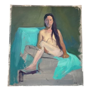 Contemporary Original Female Nude Abstract Expressionist Painting For Sale