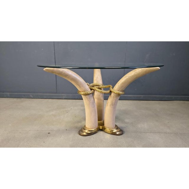 Vintage Faux Tusk Center or Side Table in the style of Valenti, 1970s For Sale - Image 9 of 11