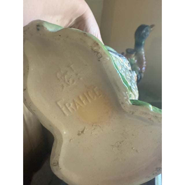 Late 19th Century Pair 19th Century French Majolica Duck Decanters For Sale - Image 5 of 7