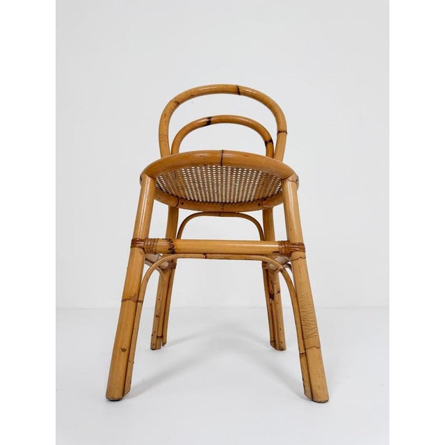 Mid-Century Italian Bent Bamboo and Vienna Cane Dining Chairs, 1960s, Set of 5 For Sale - Image 14 of 18