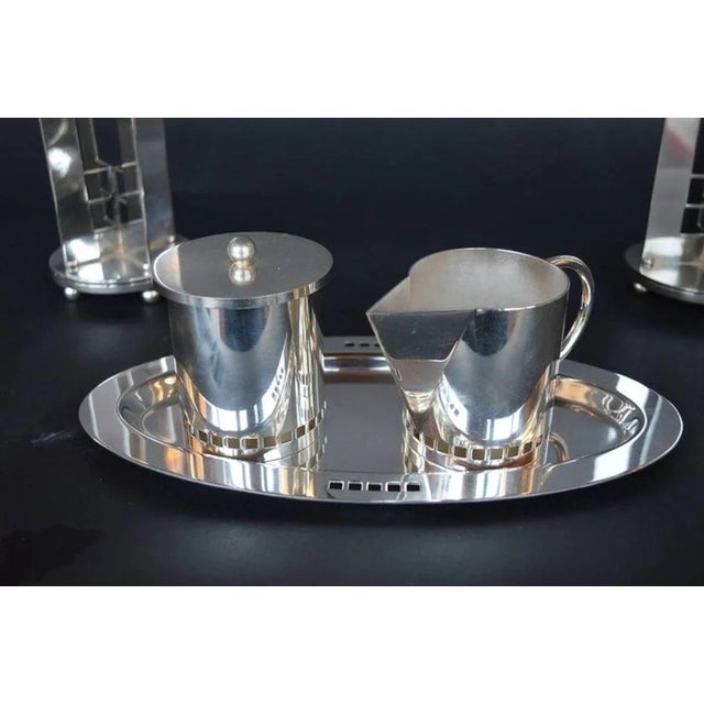 Modern 1980s Richard Meier for Swid Powell Silver Plated Serving Set of Six For Sale - Image 3 of 7