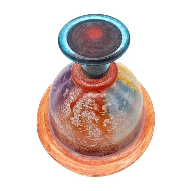 Kosta Boda “Can Can” Compote Bowl by Kjell Engman, Signed Pastel Swedish Postmodern Art Glass For Sale In San Francisco - Image 6 of 14