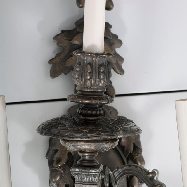 Large Napoleon III style bronze wall sconce For Sale - Image 9 of 13