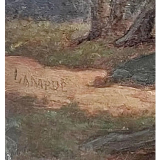 Vintage European Countryside Oil Painting For Sale - Image 4 of 7