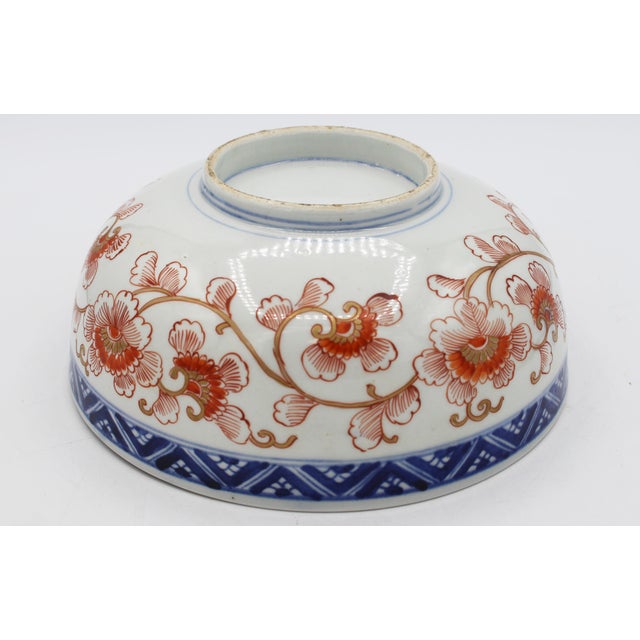 Imari Porcelain Circa 1880 Japanese Imari Crane Motif Fruit Bowl For Sale - Image 4 of 7