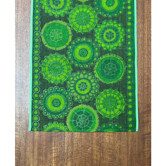 Mid-Century Modern Danish Decorative Linen Table Cloth Runner, 1960s For Sale - Image 9 of 14