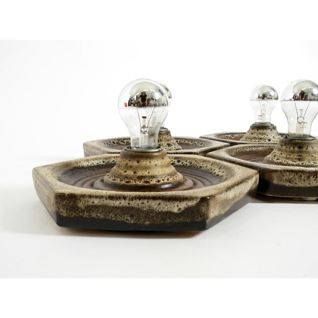Hexagonal Fat Lava Ceramic Wall Lamps from Hustadt Leuchten, Germany, 1960s, Set of 5 For Sale - Image 10 of 18