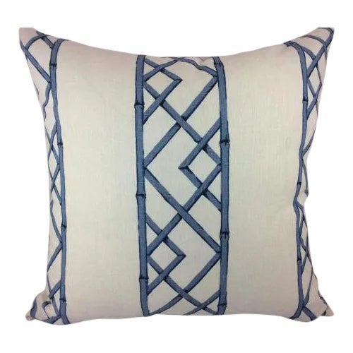 Sarah Richardson "Lattices" in Ultramarine Pillows - a Pair For Sale In Atlanta - Image 6 of 6