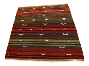 1960s Southwestern Style Wool Hand Knotted Kilim Rug