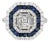 18k(750) White Gold Royal Blue Sapphire and Asscher Pie Cut Natural Diamond Ring, Size 6.5 For Sale