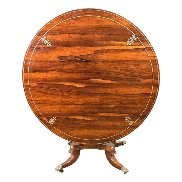 Small Regency Circular Rosewood and Brass Inlaid Centre Table, 1825 For Sale - Image 13 of 16