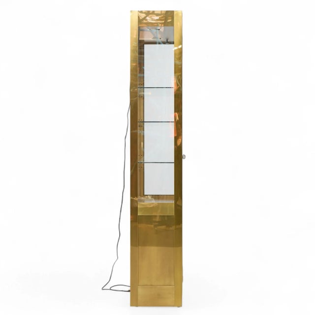 Mastercraft Mastercraft Mid Century Brass Vitrines Cabinet - Pair For Sale - Image 4 of 11