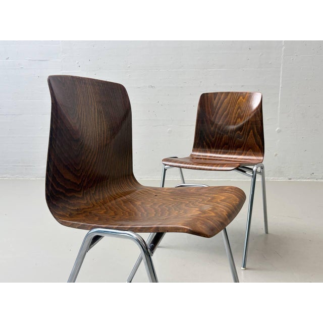 Stacking Chair with Pagholz Shell from Thur-Op-Seat, West Germany, 1970s For Sale - Image 6 of 18