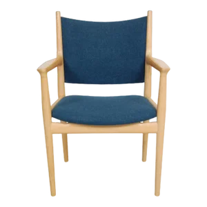 PP-513 Armchair in Oak & Blue Hallingdal Fabric by Hans J. Wegner for PP Møbler, 2000s