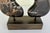 Stylish Revelation Modern Michelangelo Marble Tunnel Vision Sculpture, black and cognac marble, antique brass bass,...