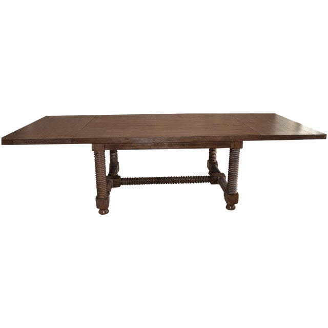 Compass Trestle Dining Table by Bassett | Chairish