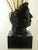Black Buddha-Form Mahogany and Black Lacquer Sculpture on White Lucite Pedestal For Sale - Image 8 of 10