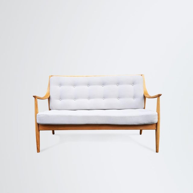 2-Seater Sofa attributed to Peter Hvidt and Orla Mølgaard-Nielsen for France & Søn / France & Daverkosen, 1950s For Sale - Image 6 of 8