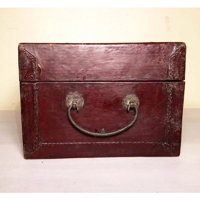 Mid 19th Century Antique Chinese Leather Box, Circa mid of 19th Century For Sale - Image 5 of 11
