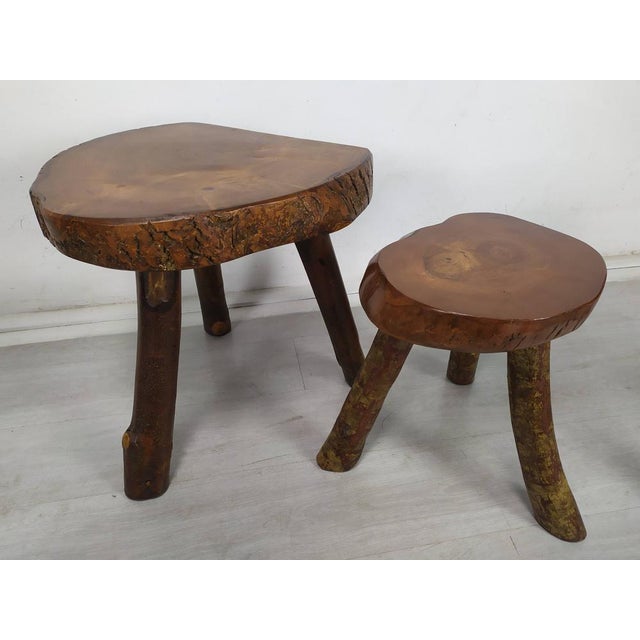 Brutalistic Coffee Table and Stools, 1970s, Set of 7 For Sale - Image 13 of 17