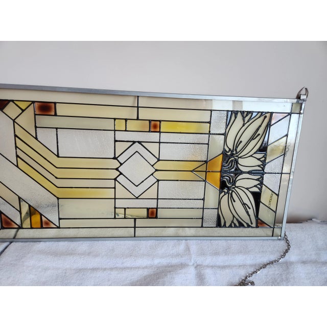 洋書 Architectural Stained Glass Vintage Mid 20th Century Art Deco Style Stained Glass Window
