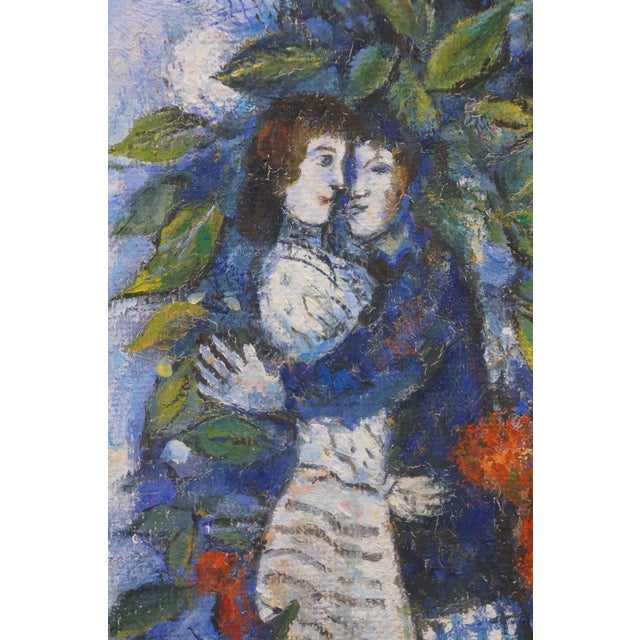 20th Century School Oil Painting "Bouquet De Fleurs" After Marc Chagall Framed For Sale - Image 6 of 12