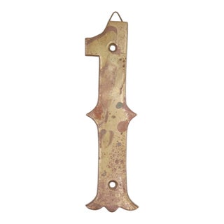 Reclaimed 7.687 In. Cast Brass Number 1 For Sale
