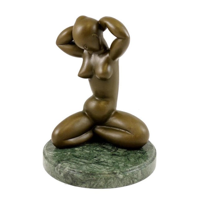 Metal Modern Brown Patinated Bronze Caryatid Sculpture For Sale - Image 7 of 8