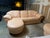 1990s Peach Leather Sofa With Attached Chaise Lounge For Sale - Image 4 of 7
