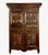 Four-door cabinet, 18th century, in solid walnut. front opening with four doors decorated with raised rosettes surmounted...