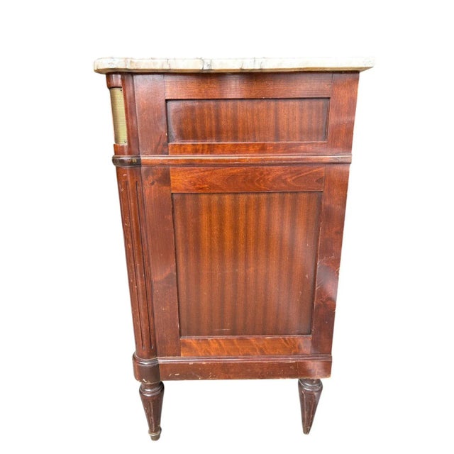 Traditional Empire Style Marble-Top Dresser With Brass Accents For Sale - Image 3 of 5