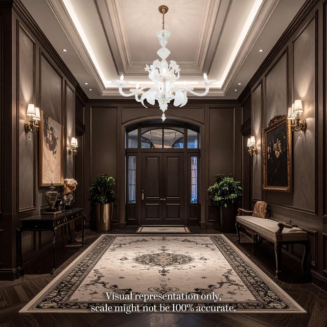 Baroque Mid 20th Century Baroque Style Cristallo Murano Five Arm Chandelier For Sale - Image 3 of 13