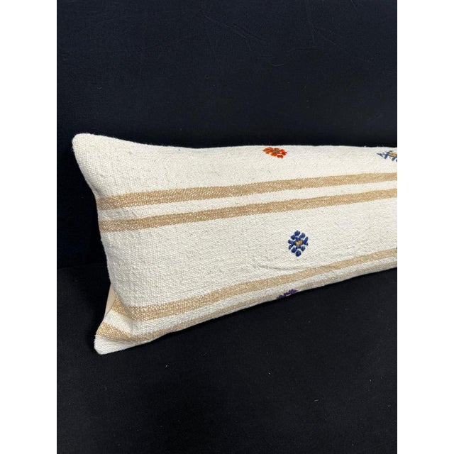 Turkish Hemp Pillow Cushion Natural Beige Brown Cushion Cover 12"x46" #30305 Enhance your home decor with our Kilim Pillow...
