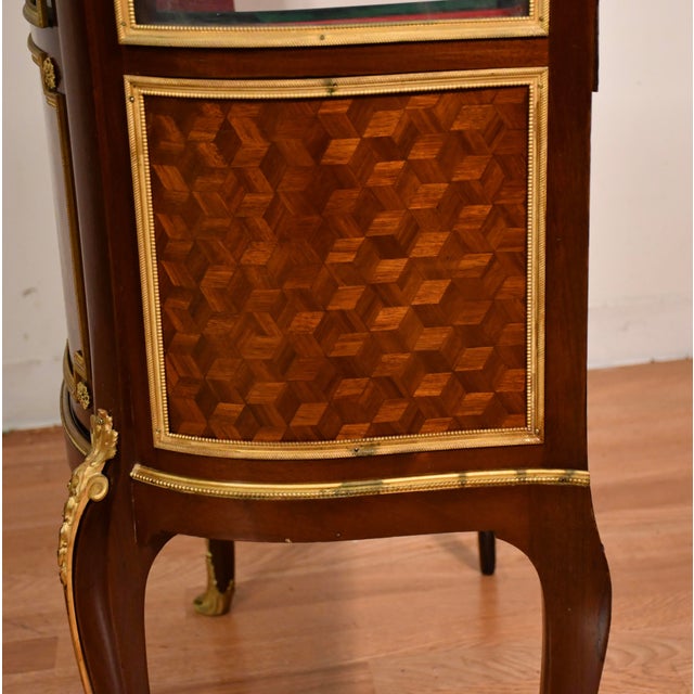 Antique Paul Sormani French Louis XV Mahogany Inlay Display Cabinet Vitrine For Sale - Image 18 of 18