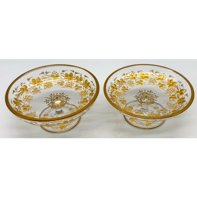 Pair of Belle Époque Gilt Glass Compotes / Dessert Dishes, circa 1890–1910 For Sale - Image 17 of 18