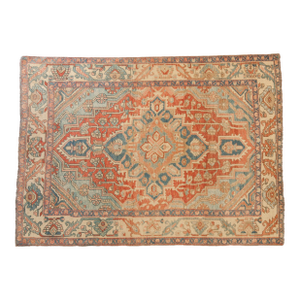 1930s Vintage Persian Baktiari Medallion Wool Rug