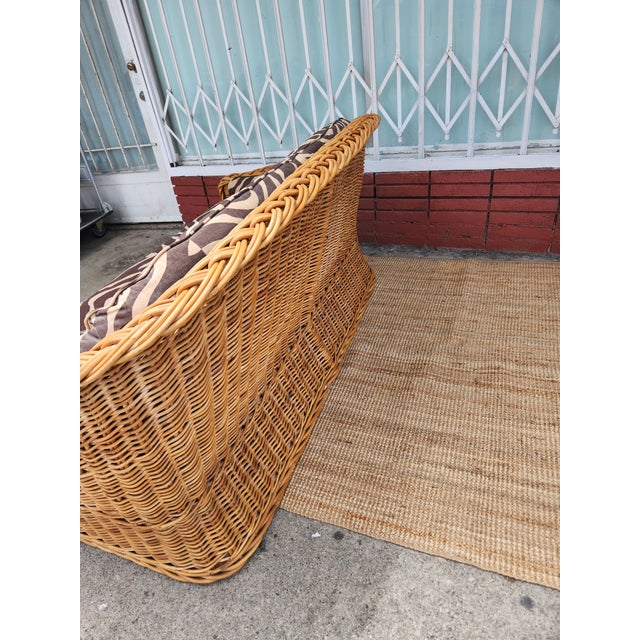 1960's Wicker Loveseat Sofa For Sale - Image 4 of 11
