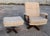 Set of Mid-Century Swivel Armchair and Ottoman in Tweed and Wood, 1970 For Sale - Image 4 of 14