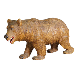 Large Vintage Wooden Strolling Bear Handcarved Ca. 1930s, Brienz