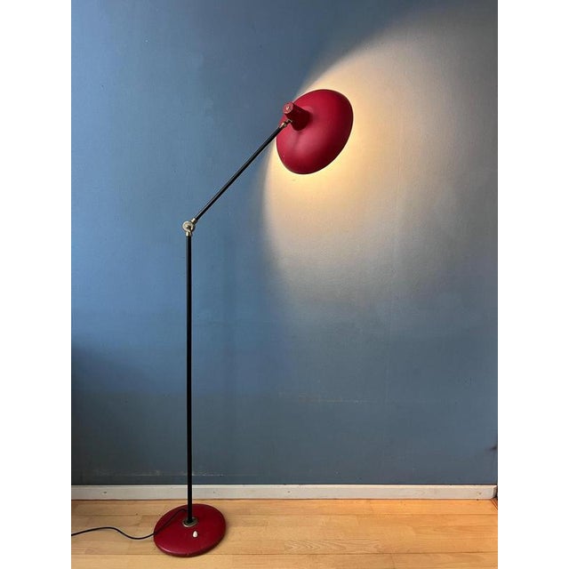 Vintage Red Anvia Floor Lamp by J.J.M. Hoogervorst For Sale - Image 3 of 13